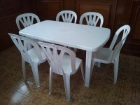Mesa plástico 5 patas + 6 AUSTRIA