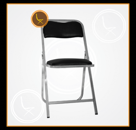 Silla plegable cromada acojinada